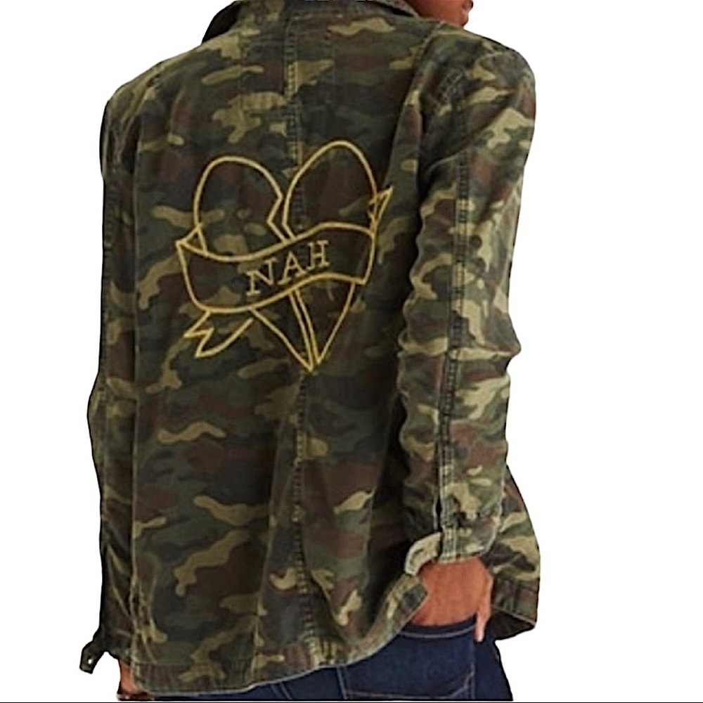 American Eagle “nah” camo jacket